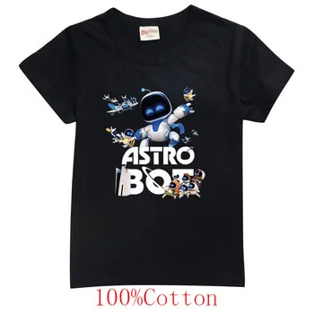 Fashion Boys Cotton Short-sleeved T-shirts Game ASTRO BOT Kids Clothes Toddler Girls Summer Tops Childrens T Shirt 2-15 Years