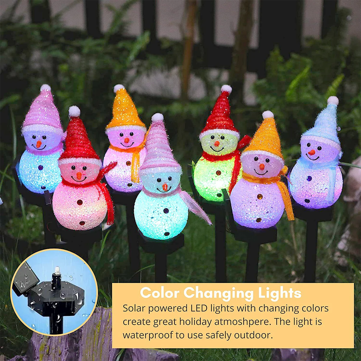 Christmas Solar Light For 4 Colors Christams led light Outdoor 2024 Lights Decoration Outdoor lamp Snowman light Garden Soalr