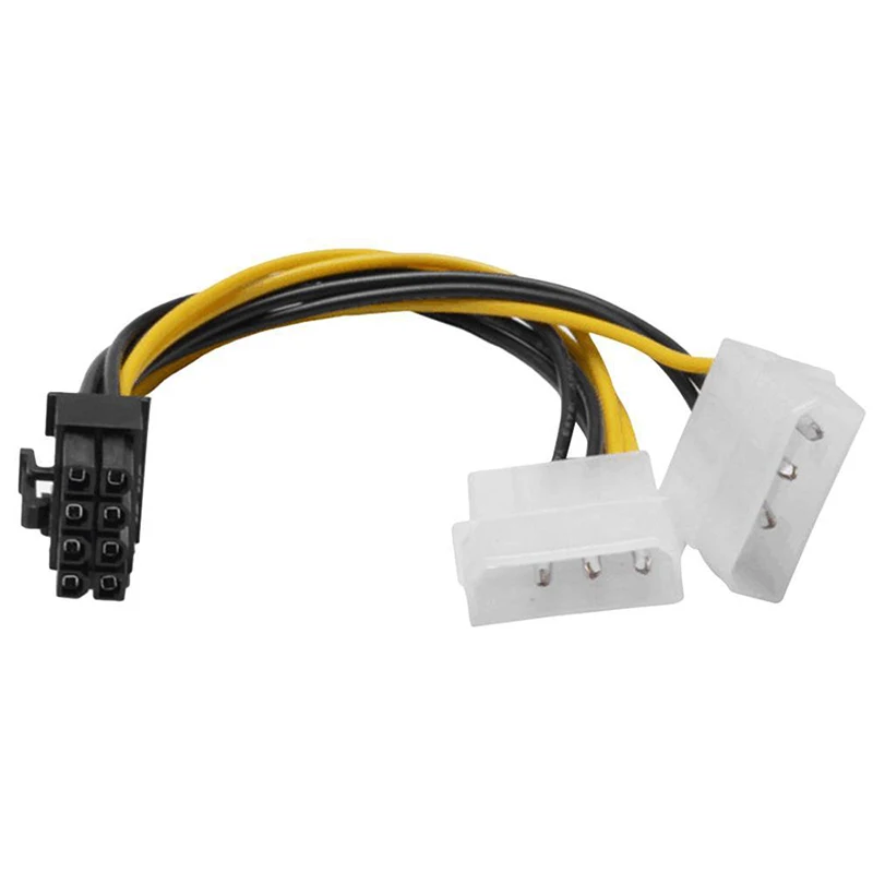 1PCS 8Pin Male To Dual 4Pin Male Video Card Power Cord 8 Pin PCI Express To Dual 4 Pin Molex Graphics Card Power Cable