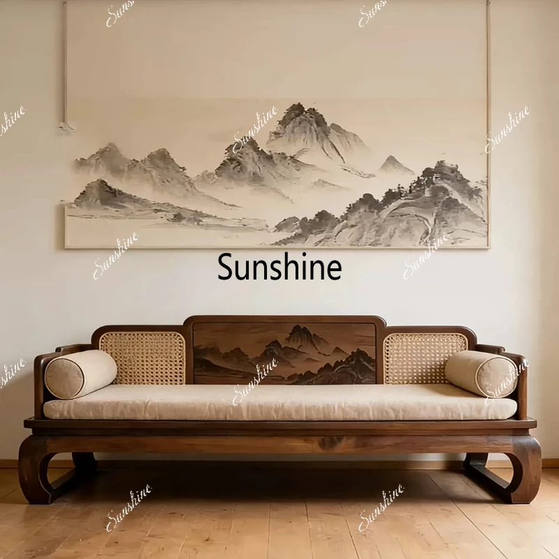 

Sofa light luxury high-end zen with office tea table integrated small apartment