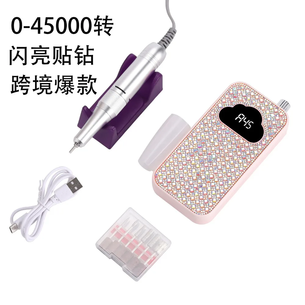 New SG719 Rechargeable Nail Drill, 0-45000RPM Electric Nail File for Nail Polishing, Removing Gel & Cuticle