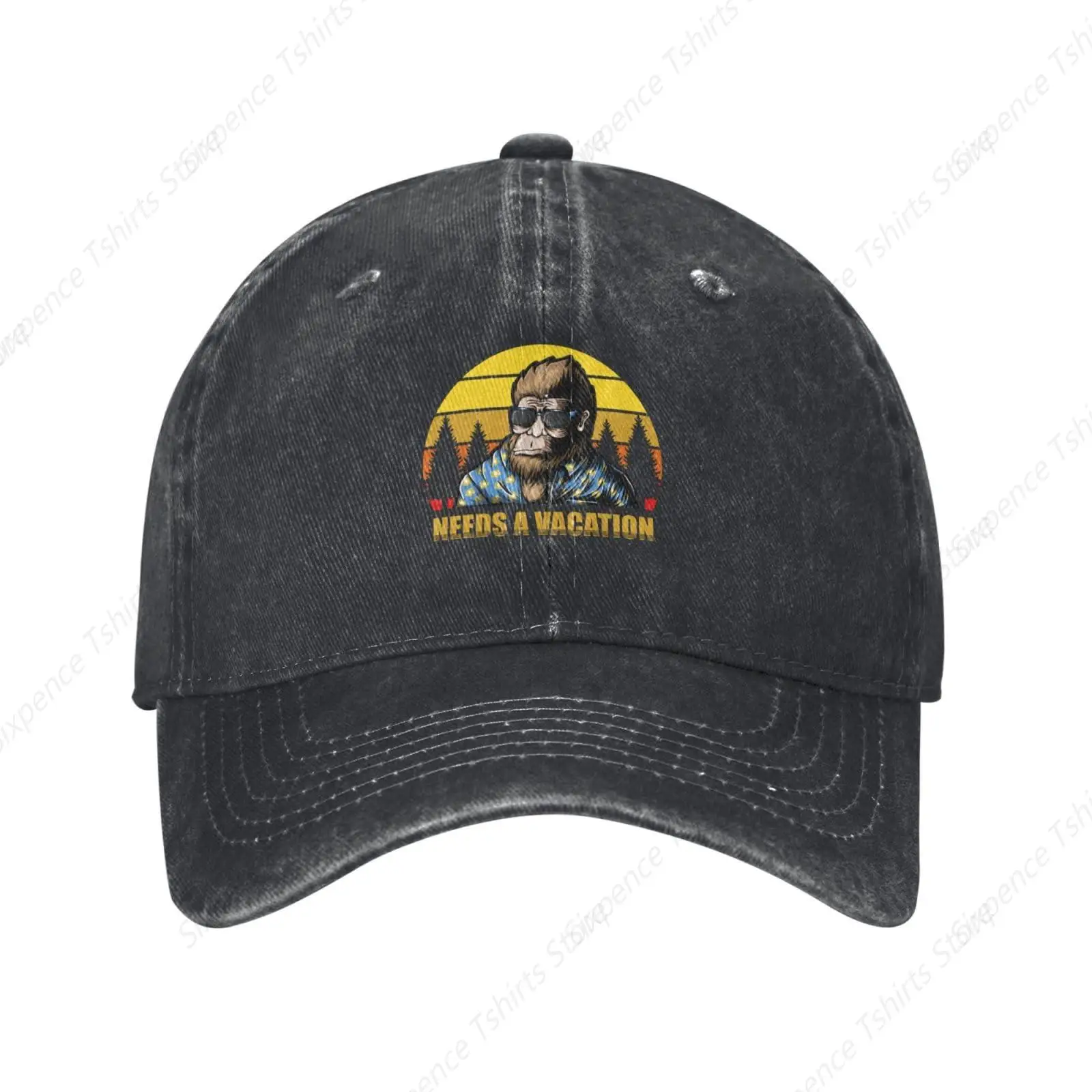 Monkeys Need A Vacation Baseball Cap for Men Women Vintage Trucker Hat Golf Hats Dad Hat Navy Blue