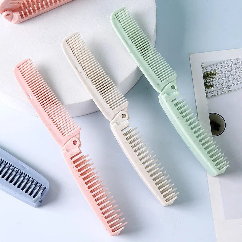 Portable Folding Anti‑Static Massage Hair Comb Travel Hairdressing Styling Tool