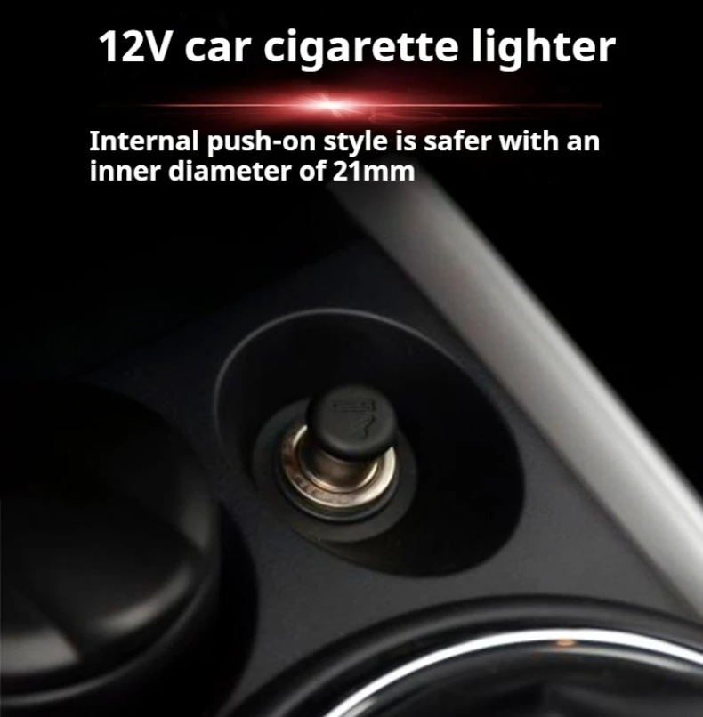 Universal 12V Front Car Cigarette Lighter Assembly for 12V Cars Innner Diameter 21mm Front Cigarette Lighter ABS Car Accessories