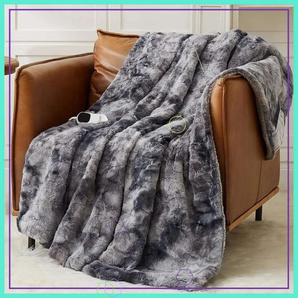 

Electric Heated Throw Blanket 50x60 inches, 10 Heat Levels with Auto-Off Timer & Overheat Protection, Machine Washable