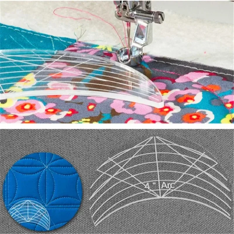 4 sztuk/5pc/6 sztuk Free Motion linijka do pikowania szablon próbki zestaw maszyna do szycia Quilter\'s linijka Patchwork linijki...