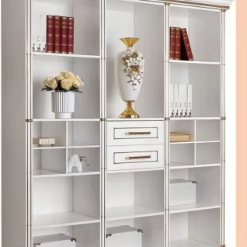 

-For Full standing white color display cabinet in living room with drawersdrawer type storage Living room cabinet&