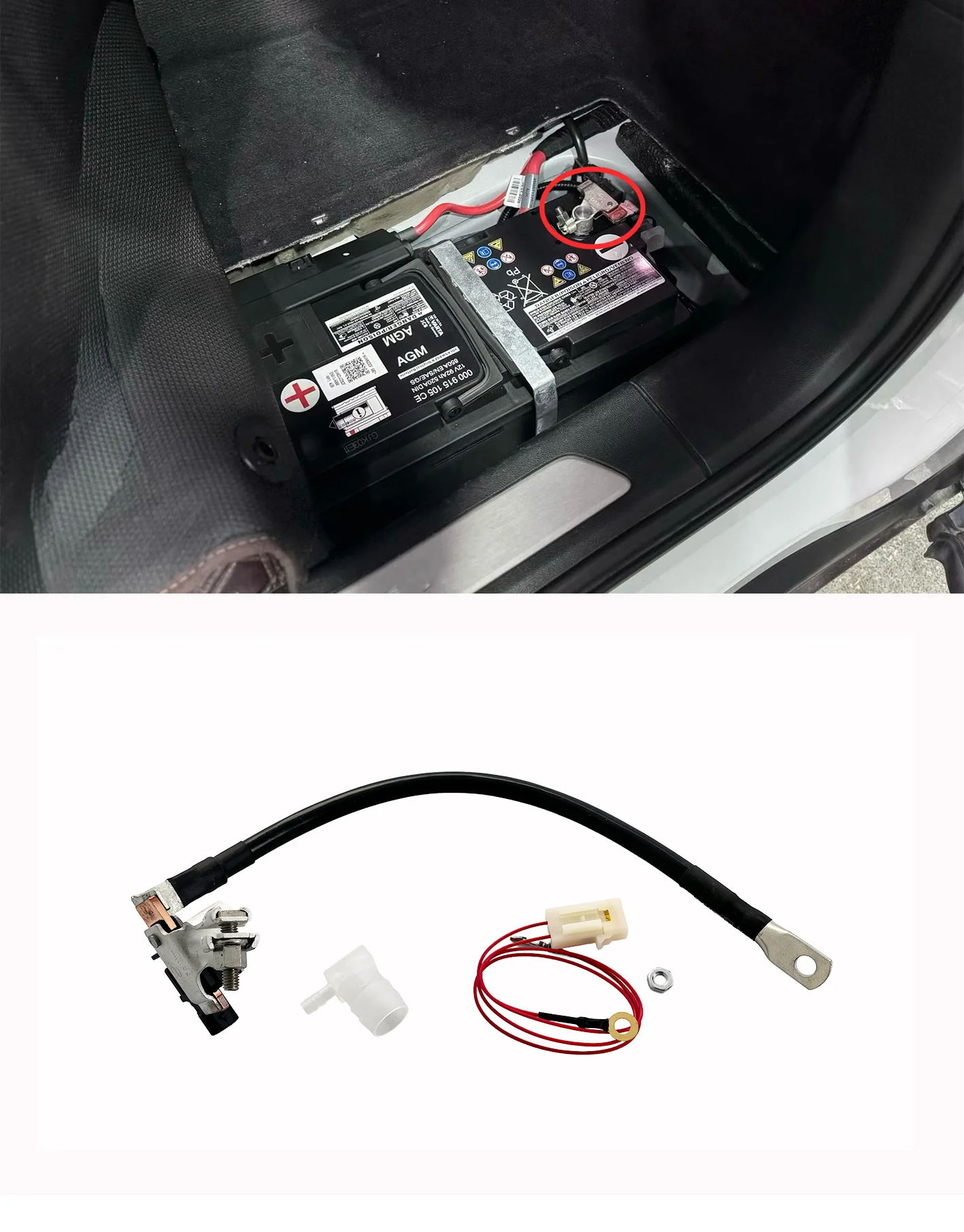 Battery Wiring Harness Kit For Converting Lithium-Ion To AGM Lead-Acid Batteries For Porsche Cayenne 2018-2024 9YA 9Y0