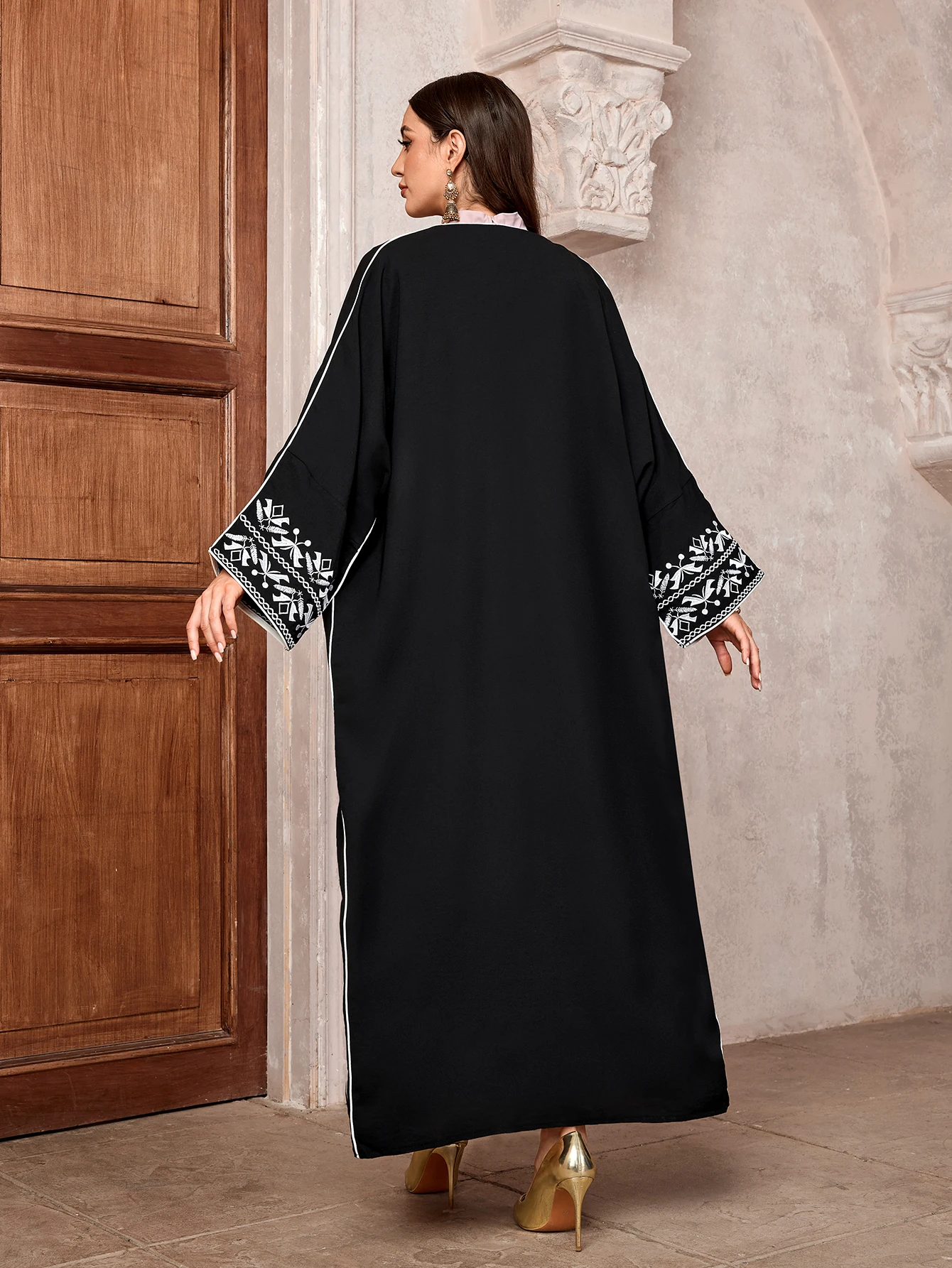 Arabski muzułmański hidżab Abaya turcja haftowany sweter Eid dubaj marokańska szata islamska kobiety ubierają ubrania Maxi Kaftan kobiece Kimono