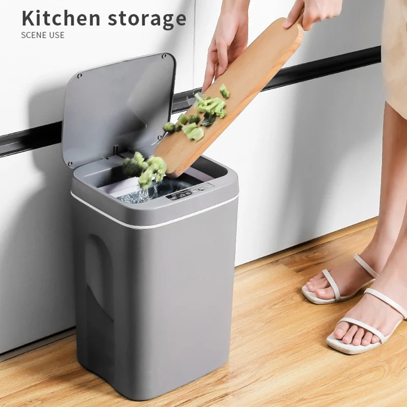 Smart Induction Trash Can Automatic Dustbin Bucket Garbage Bathroom For Kitchen For Bathroom Kitchen Garbage Bin