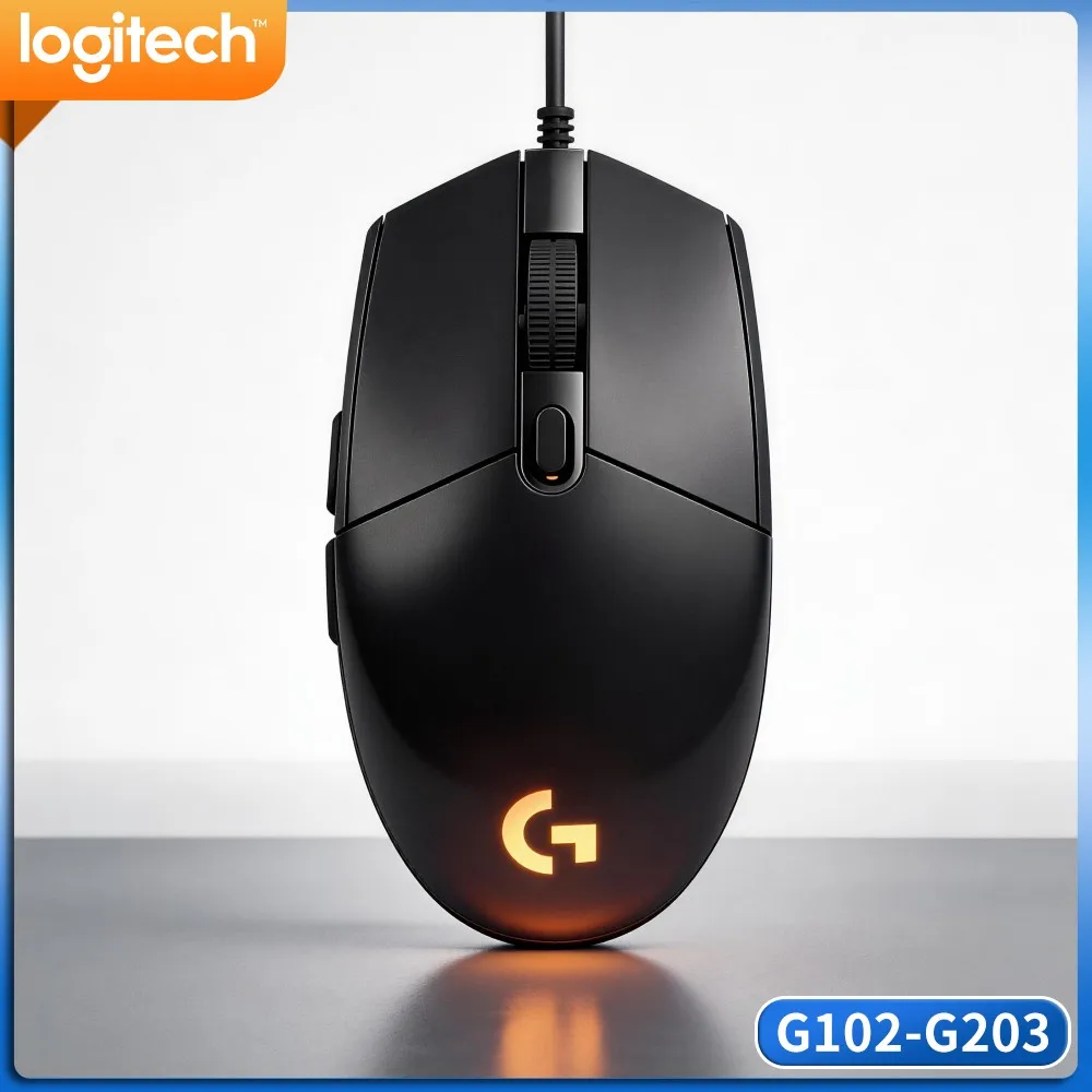 Logitech G102 Prodigy Gaming Mouse, Lightweight Build, 1000Hz Polling, RGB Sync For Desktop Computers