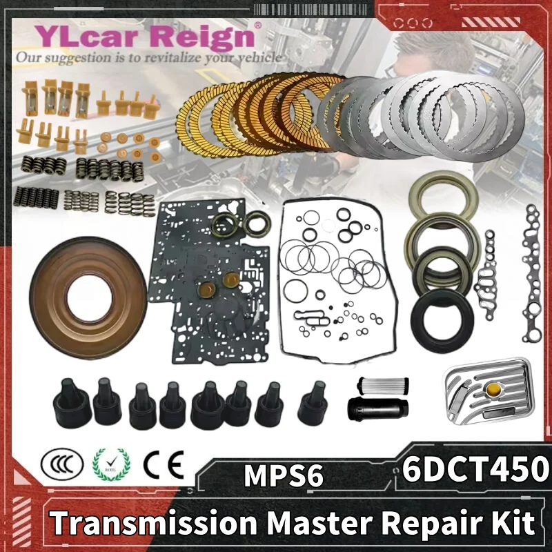 

6DCT450 MPS6 Transmission Rebuild Master Kit Main Overhaul Friction Plate Front Cover Filter Spring Slip Piston For FORD Volvo