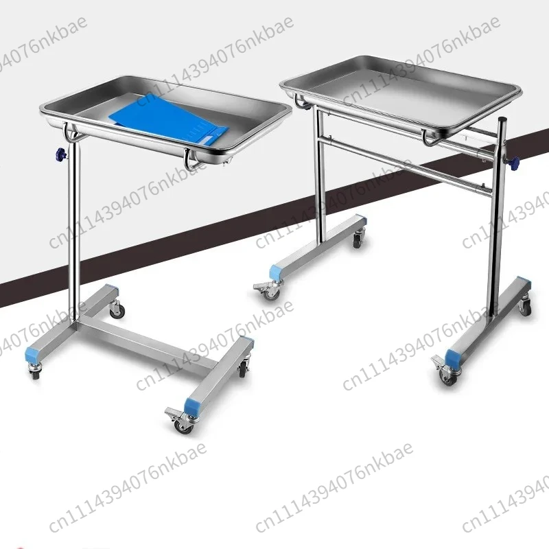 304 Stainless Steel Height Adjustable Mayo Stand Surgical Instrument , Medical Hospital Operating Room Instrument Trolley Cart - view 4