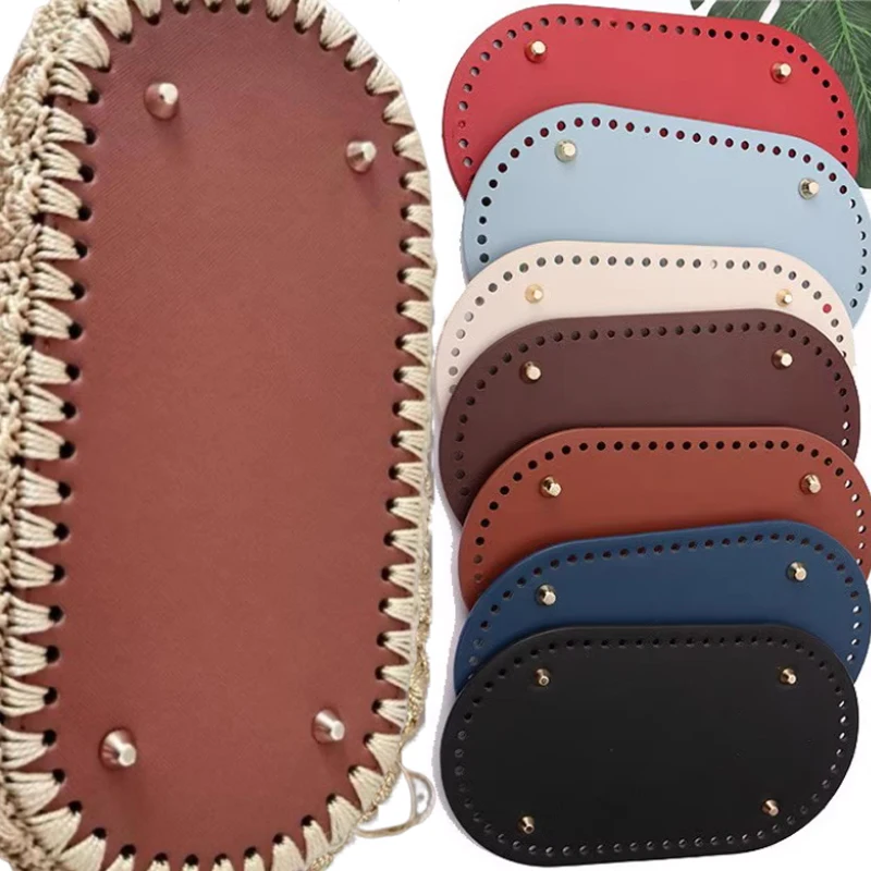 حقيبة جلدية أسفل البيضاوي وسادة سفلية الحياكة الكروشيه قاعدة المحفظة أسفل مع ثقوب لحقيبة اليد محفظة حمل حقيبة الكتف حقيبة كروسبودي