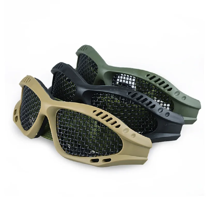 Outdoor Eye Protective Comfortable Airsoft Safety Tactical Glasses Goggles Anti Fog With Metal Mesh/PC Len For Paintball Hunting