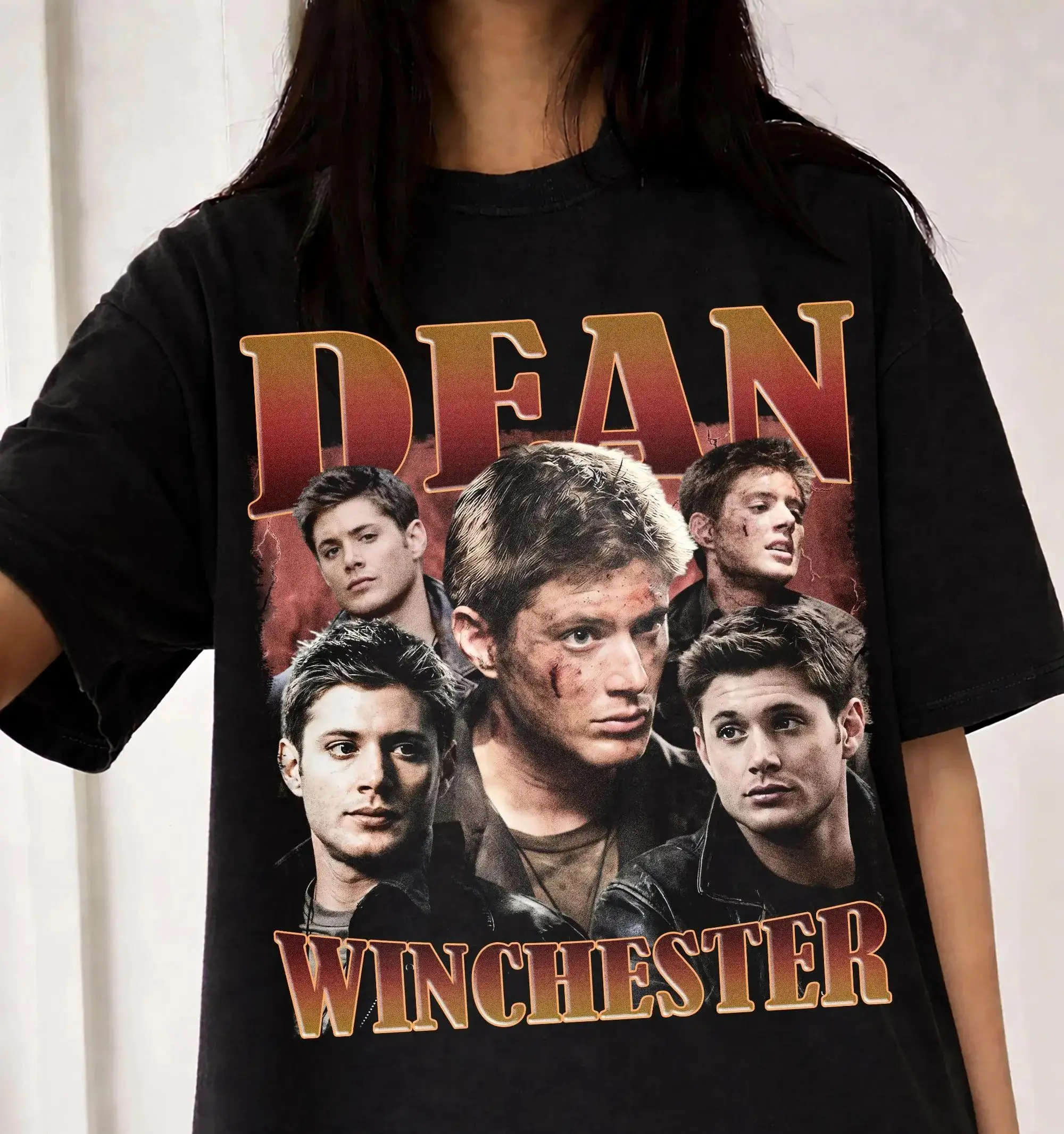 Vintage Y2k Tops Dean Winchester Shirt Supernatural Winchester Harajuku Graphic Print T Shirts Casual Loose Streetwear Unisex