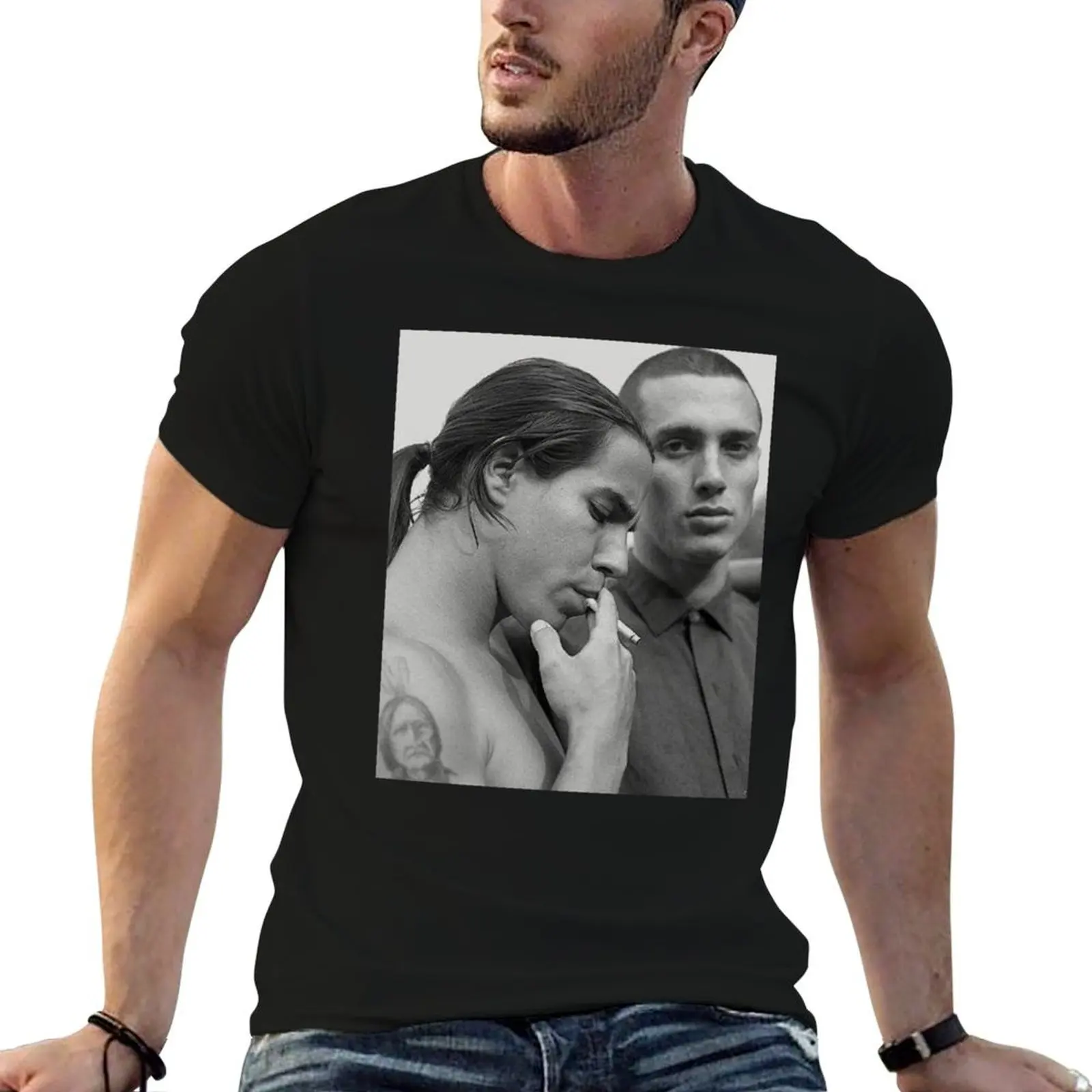 Camiseta Frusciante Anthony Kiedis, camisetas gráficas para hombre, camisetas de algodón 100%, camiseta para hombre
