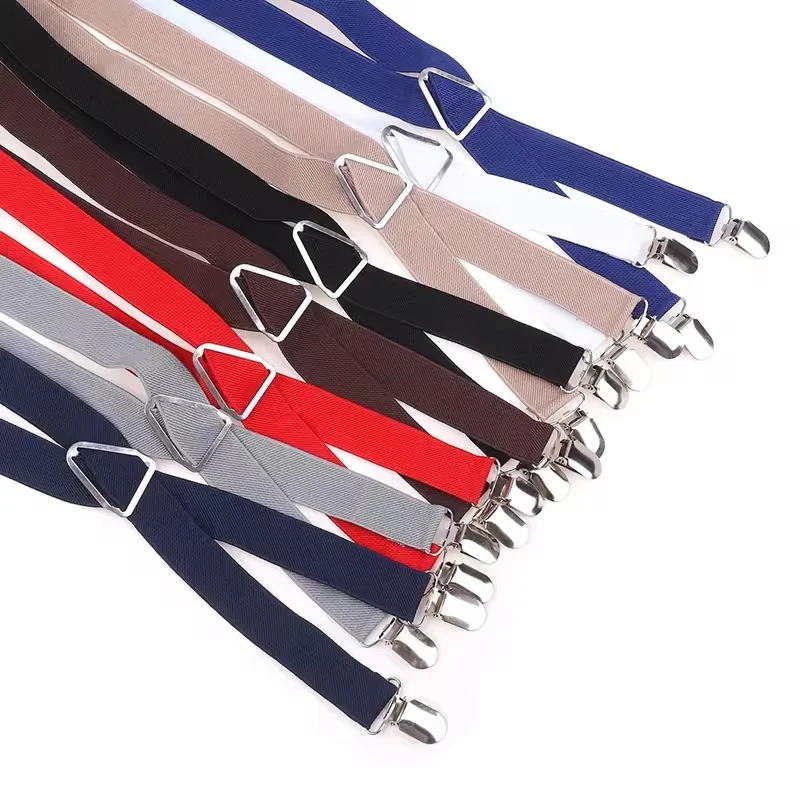 4 Clips Strap Suspender Clips Trouser Braces Adjustable Pants Straps Holders Universal Jean Suspender Clips Fashion Accessory