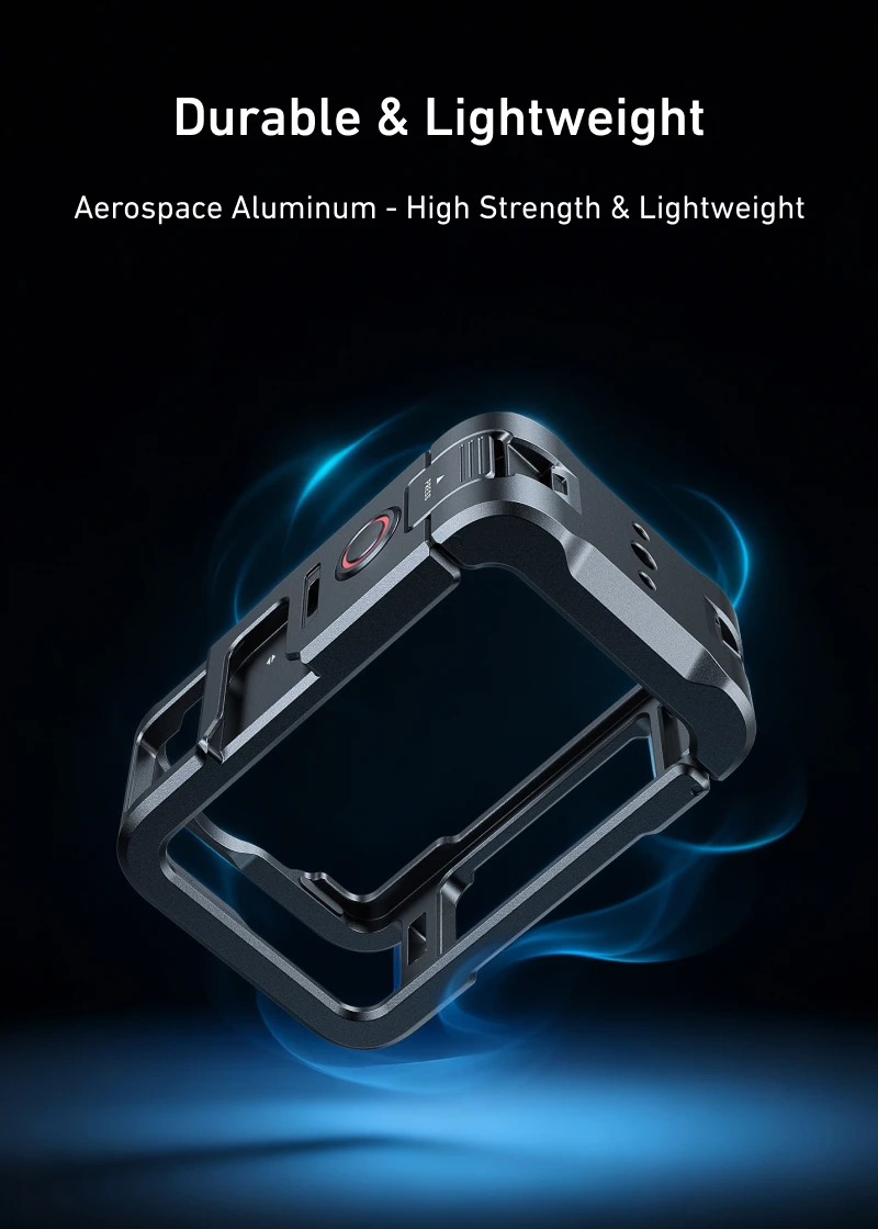 TELESIN Aluminiumlegierungsrahmen Schutzgehäuse Rabbit Cage Dual Cold Shoe Metallgehäuse für DJI OSMO Action 6 Action6 Zubehör – Detail 6