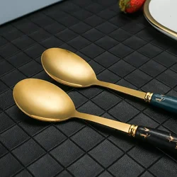 Stainless steel imitation ceramic handle net red Korean spoon beauty creative home coffee stirring spoon