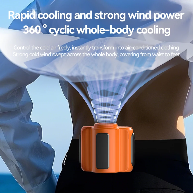 

Portable Outdoor Waist Fan, Suspension Neck Ventilation and Led Lighting, for Emergency Cooling Outdoor High Temperature Work