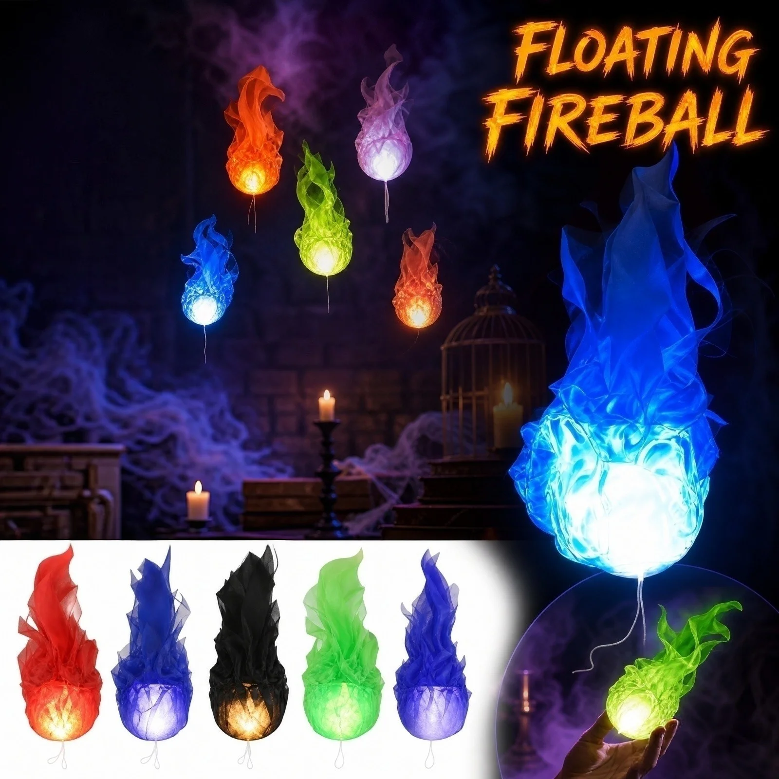 Cosplay Fireball Prop - Halloween Hanging Floating Fireball Party Decorations