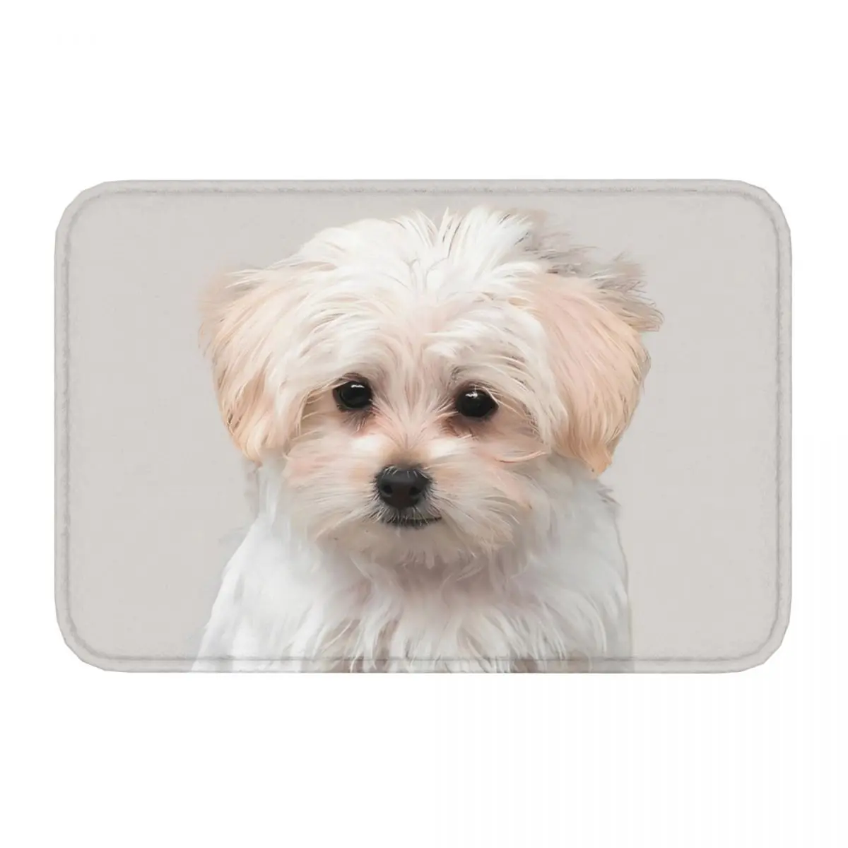 Adorable Maltese Pup Non-Slip Carpet Doormat Living Room Bath Mat Welcome Floor Rug