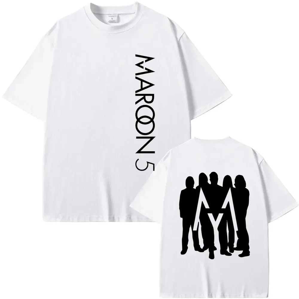 

Новая футболка с логотипом Maroon 5, новинка 2021 года, летняя футболка унисекс в готическом стиле с рукавами для женщин/мужчин, повседневная футболка из 100% хлопка, футболки с круглым вырезом