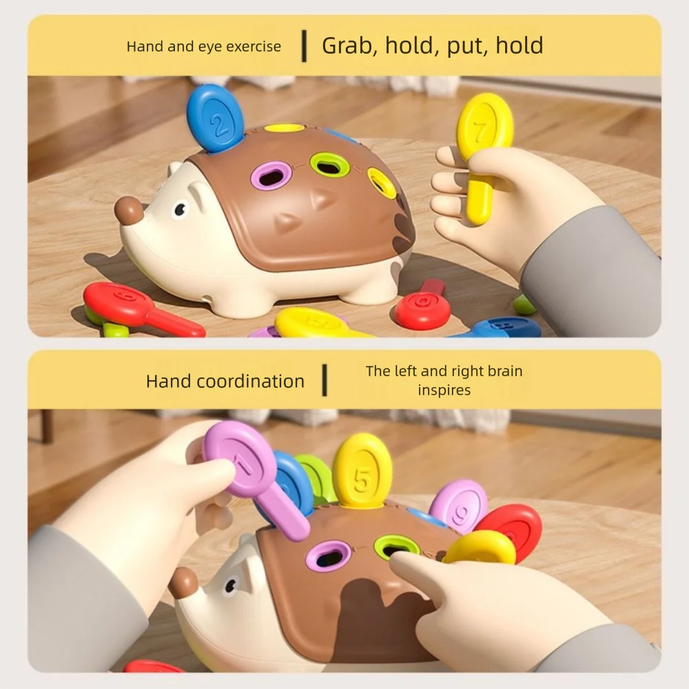 Cartoon Montessori Hedgehog Toys 1-3 Years Hand-eye Coordination Concentration Training Toys Hand Training Stimulate Thinking