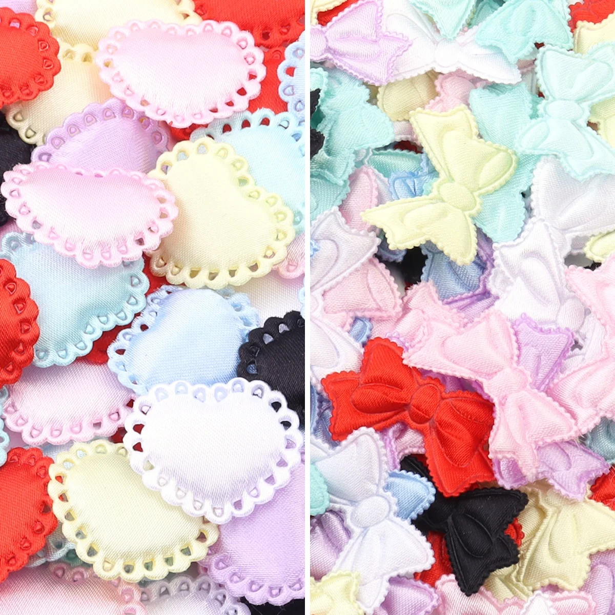 50/100Pcs Colorful Fabric Love Heart Petals Bow Sponge Petal for DIY Crafts Table Carpet Wedding Valentine Day Party Decoration