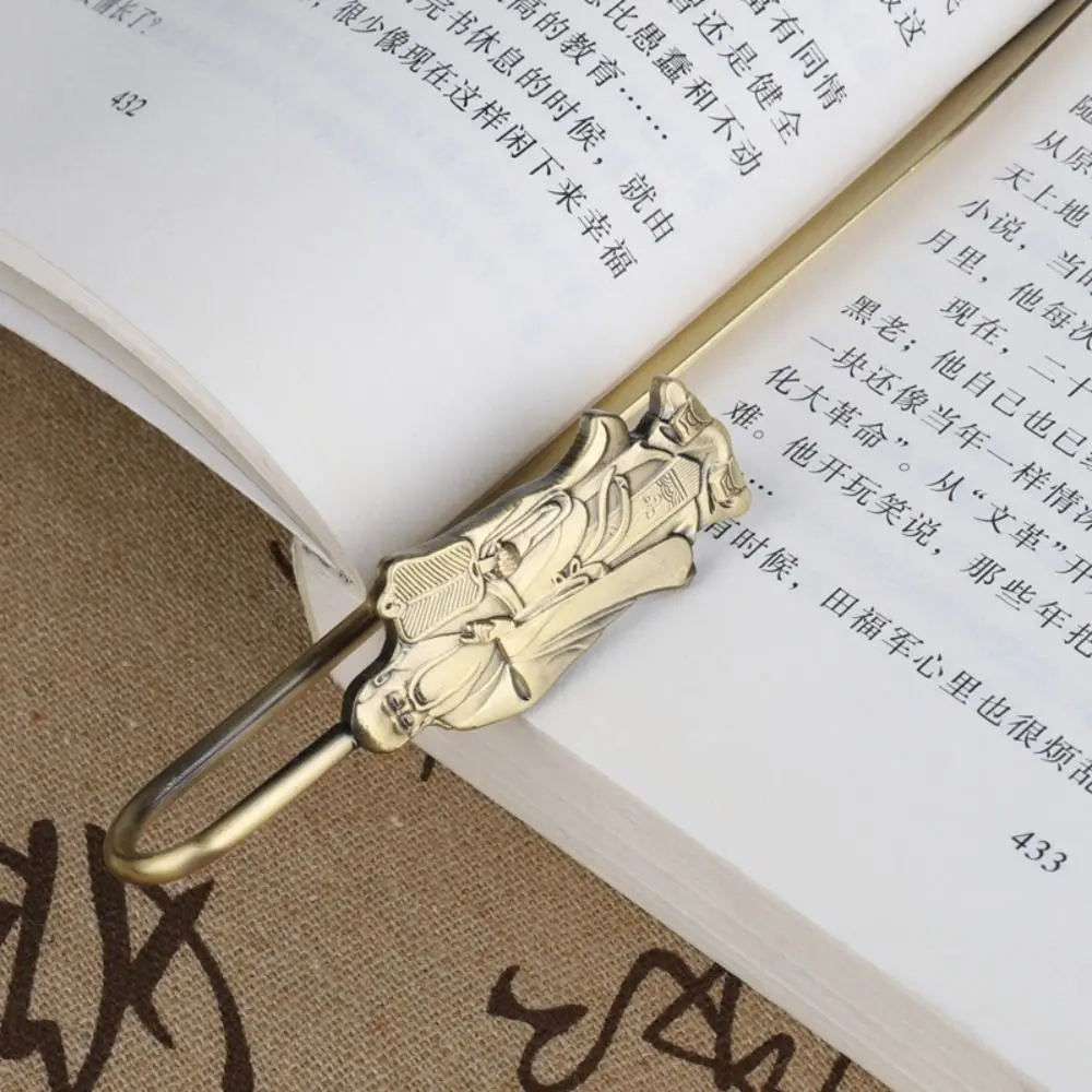 Book Page Marker Confucius Bookmark Metal Book Paginator Ancient Statue Book Mark Handcraft Reading Vintage Page Marker Student