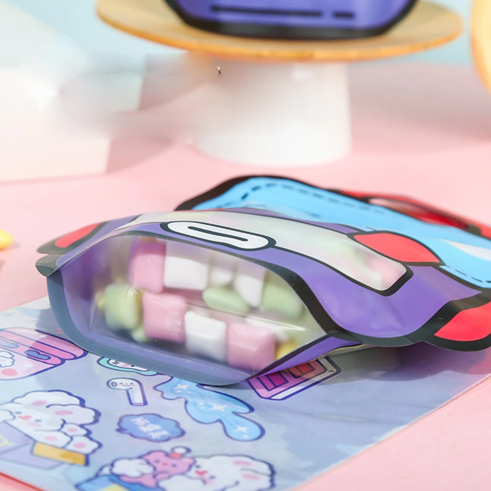 Cute Backpack Mylar Bags Stand-up Special-shaped Plastic Zipper Lock Storage Pouch Smell Proof Packaging Case for Kid Candy Gift