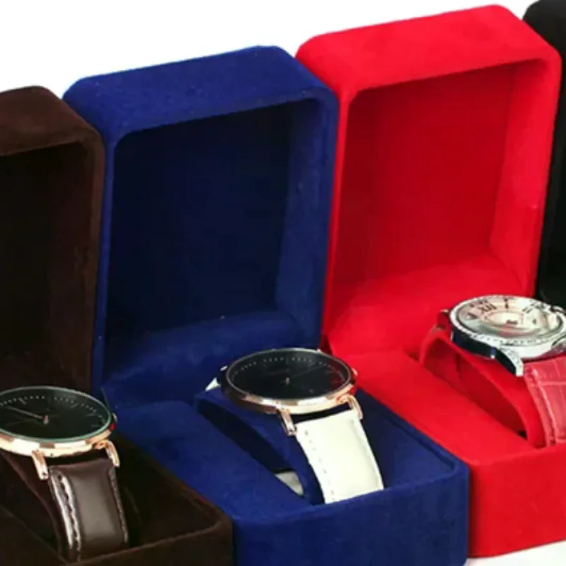 

Watch Box Fashion Velvet Round Corner Smartwatch Clock Storage Case Jewelry Accessories Business Packaging Boxes