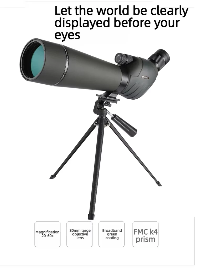 CAOX 20-60x80 Vogelbeobachtungsfernglas Hochleistungs-HD-Monokular-Teleskop für Outdoor-Zielbeobachtung und Live-Streaming – Detail 2