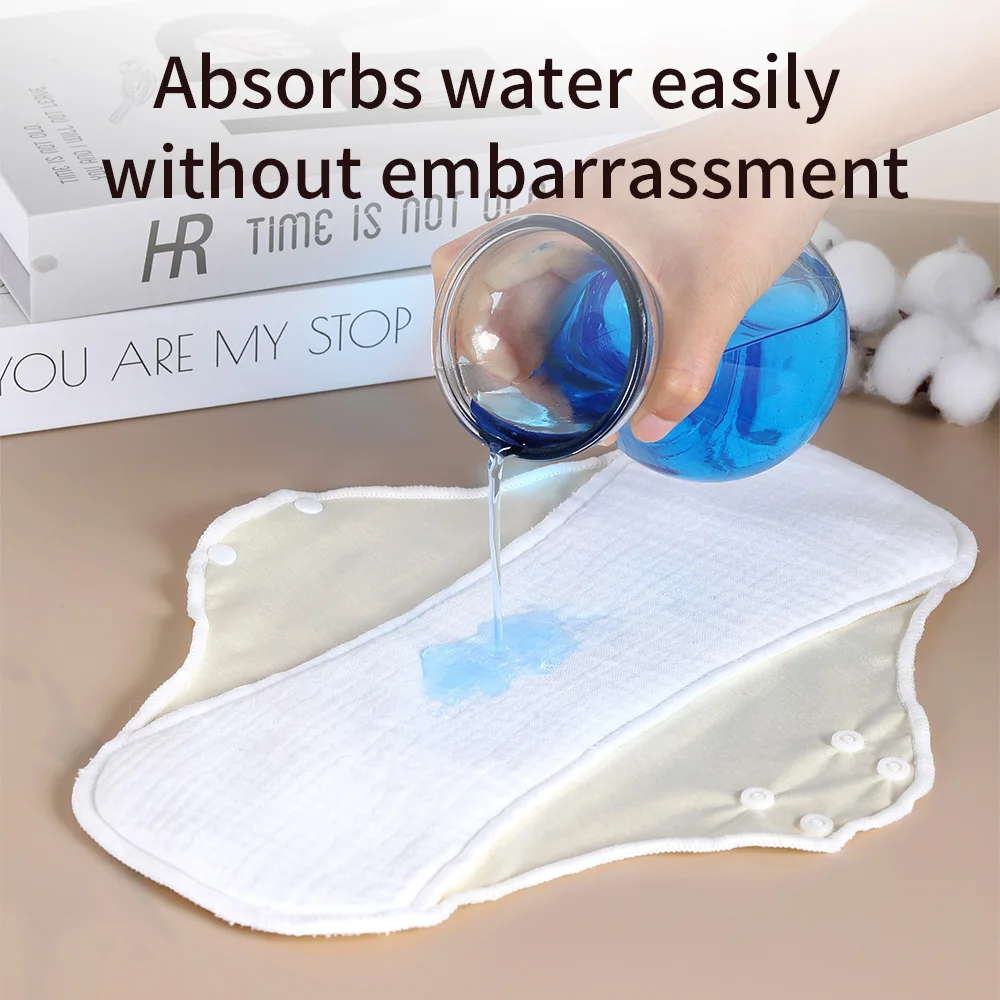 1pc absorventes higiênicos laváveis para mulheres, forros de roupa interior reutilizáveis para período menstrual, absorventes de 3 camadas