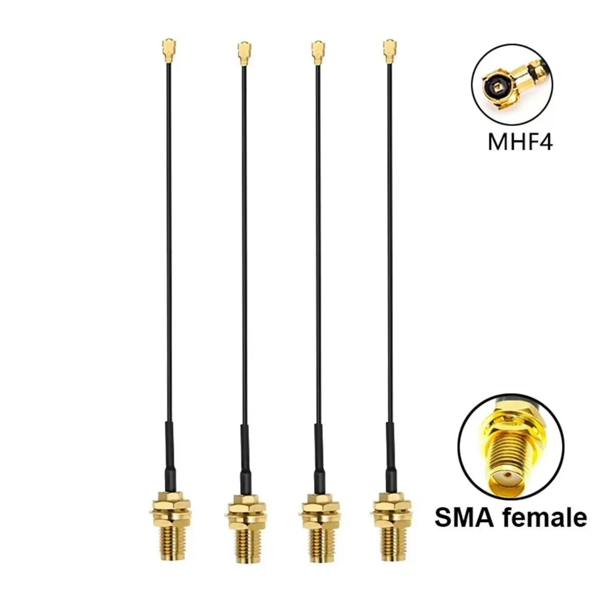

Комплект из 4 антенн 5G/4G LTE (600-6000 МГц) SMA Male с кабелем U.FL MHF4 для модемов RM530N, RM520N-EU, RM500Q-AE, RM510Q