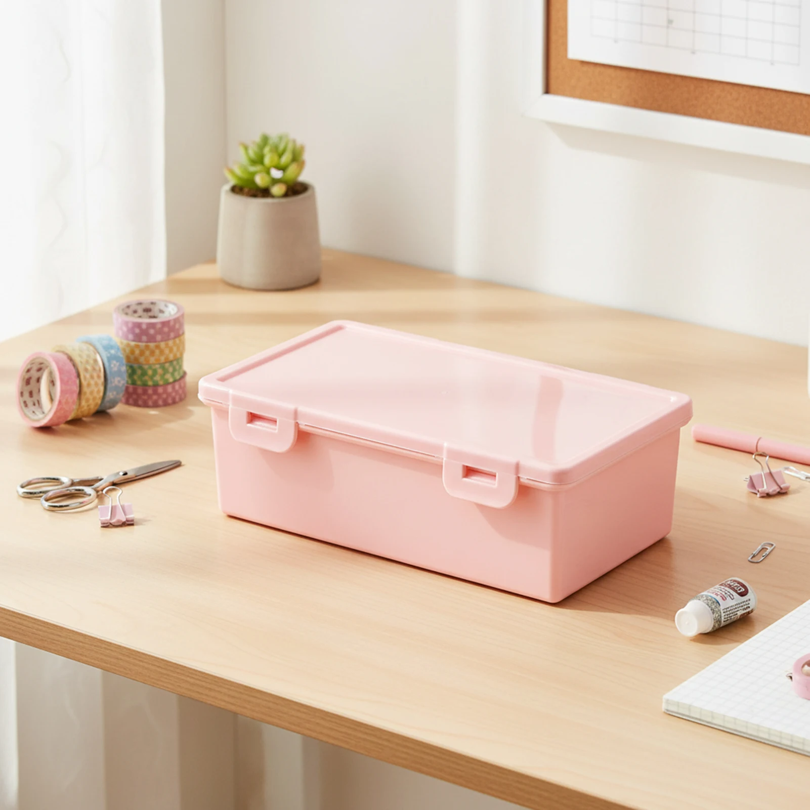 Colorful Pencil Case Large Capacity Storage For School Office Transparent Plastic Stationery Organizer Macaron Desk Box