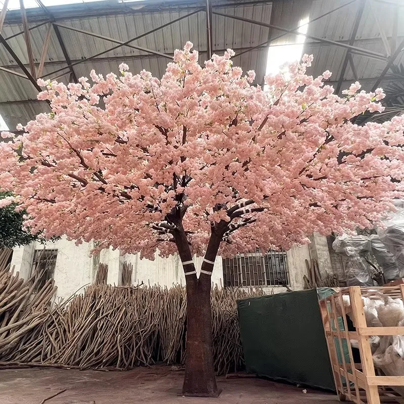 

Fake Faux Silk Sakura Branches Tree Red Custom Artificial Japanese Cherry Blossom Tree Centre Pieces for Indoor Home Decor