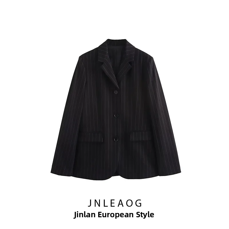 

JNLEAOG Minimalist Fashion Outerwear Suit Jacket for Women Autumn New Style Versatile Simple Design Business Casual Long Sleeve