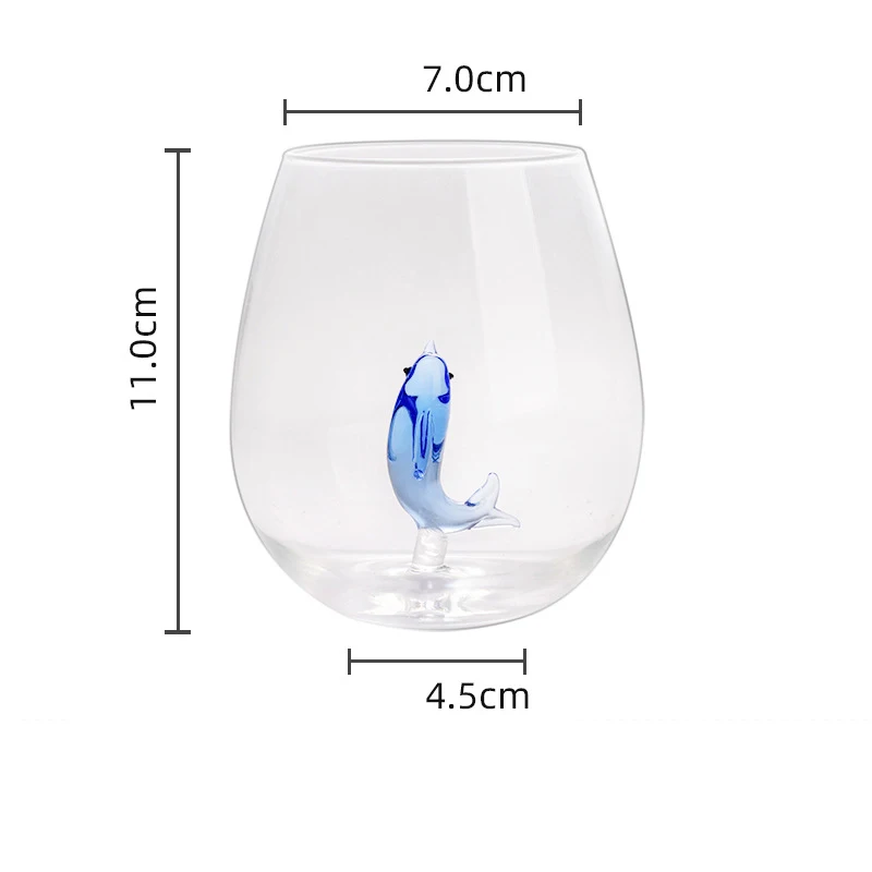 GIEMZA Glass for Wine 3D Plant 1pc Whale Coral Shark Cactus Single Layer Glassware Drinkware Tumblers Water Glasses Barware