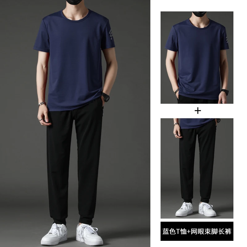 2025 Summer Men T Shirt Suit Pants 2 Piece Set Oversize 6XL 7XL 8XL 9XL Plus Size Short Sleeve T-shirts Tracksuit Sportswear