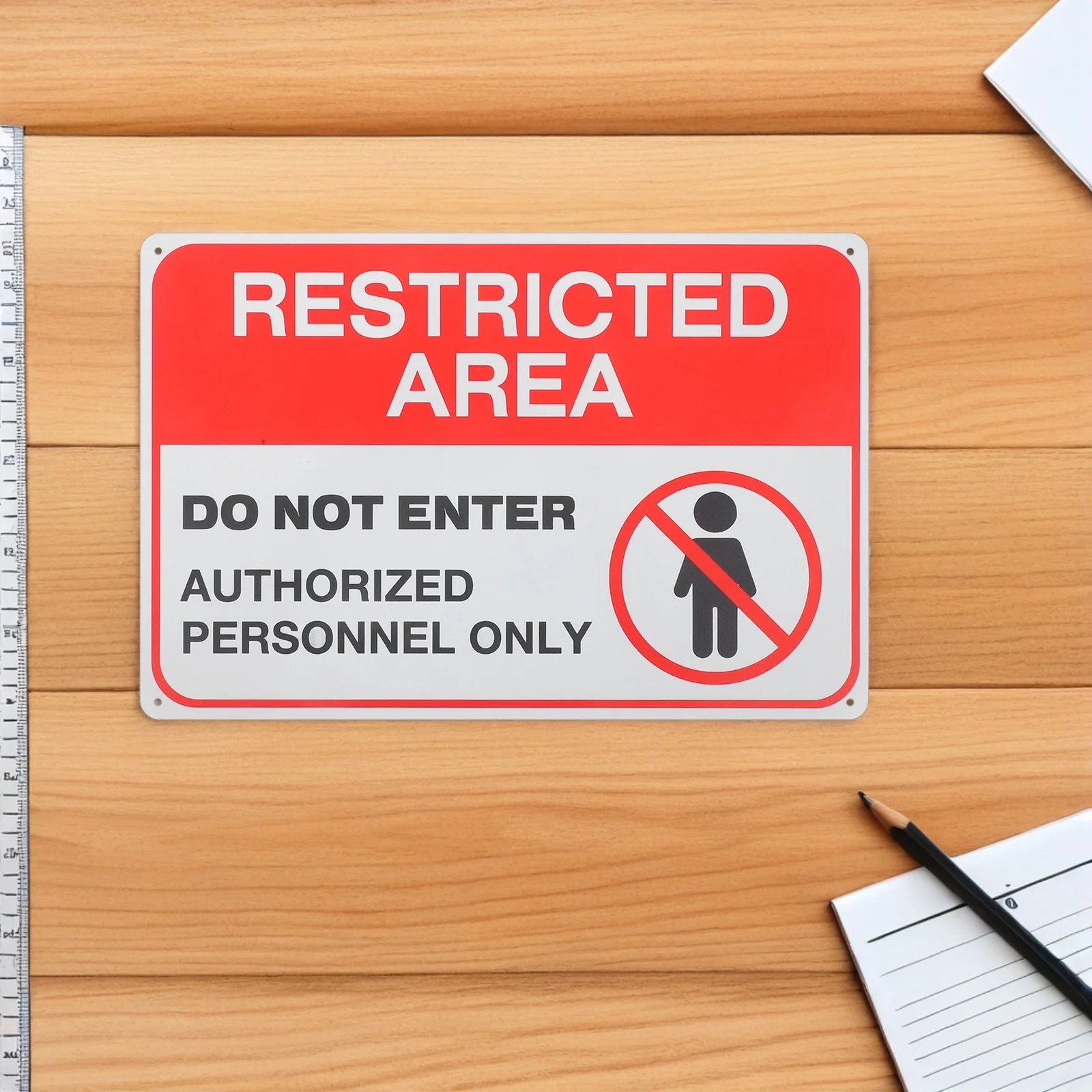 

2Pcs Outdoor Indoor Metal Warning Sign Do Not Enter No Entry Authorized Personnel Only Restricted Zone Warn Sign Sticker
