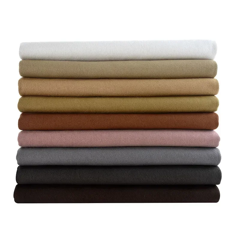 Cotton Thick Twill Singledrill Khaki Cloth Fabric Carbon Brushed Washed Fabrics For Coat Pants Jackets 530G/M Tissu 50X150cm