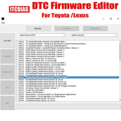 For Toyota / Lexus DTC Firmware Editor Software Support for 76Fхххх Microcontrollers English Version