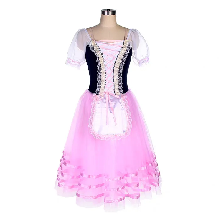 Vestido de balé traje de dança vestido feminino, vestido transparente personalização de competição adulta qualquer cor