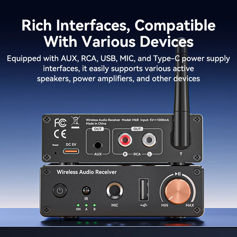 Bluetooth 6.0 Receiver Wireless Audio Adapter Music Audio Receiver AUX 3.5mm Jack RCA Hands-free Simultaneous Connect 2 Devices - Image 4