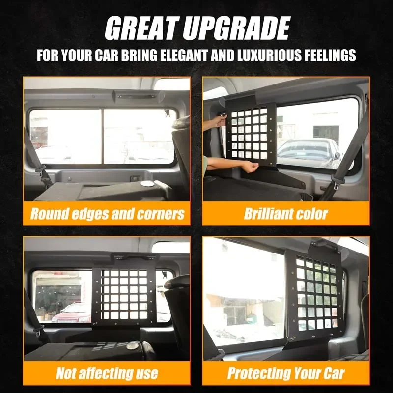 

2Pcs Aluminum alloy black For Land Rover Defender 110 2004-2018 Car trunk side tool hanger car interior modification accessories