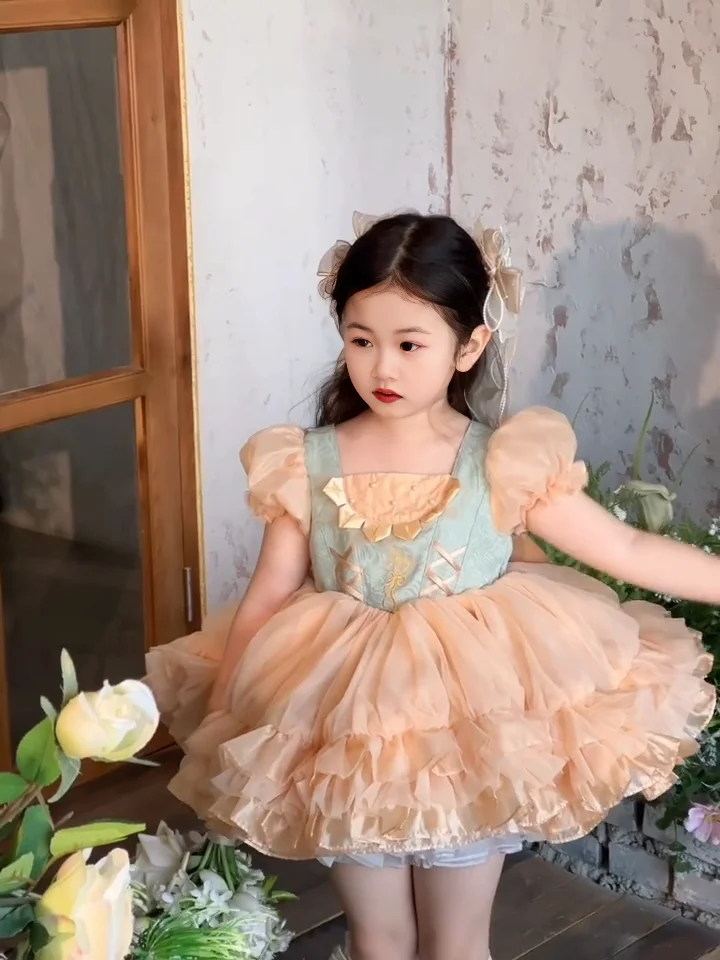 Spanisches Mädchen-Geburtstagskleid, bauschiges Kleid, hübsches Boutique-Prinzessinnenkostüm für kleine Mädchen, Kinder-Lolita-Kleid, hochwertige Kinderkleidung – Detail 4