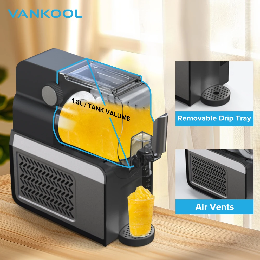Maszyna do błota pośniegowego 5 w 1, 1,8 l Slushi Slushy Frozen Drink Smoothie Juice Slushie Ice Maker z 5 zaprogramowanymi programami do użytku domowego