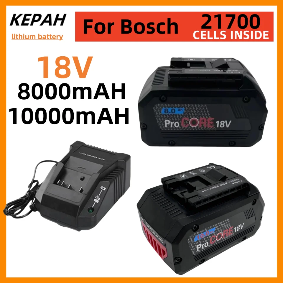 

For Bosch 18V cordless tools BAT609 BAT618 GBA18V 21700 high power 5C power cell 18v 8.0Ah 10AH ProCORE replacement battery